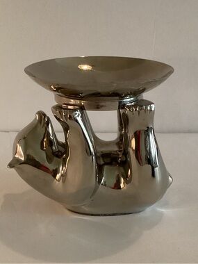 Vintage Restoration Hardware Polar Bear Candle Holder Silver Plate